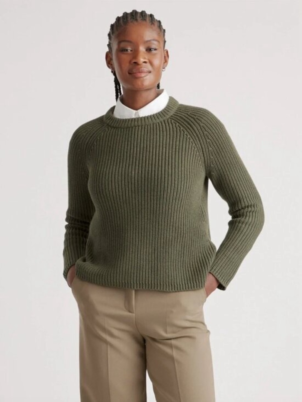 Quince 100% Organic Cotton Fisherman Crew Sweater